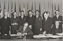 Signing the International Convention for the Regulation of Whaling, Washington, D.C. Dec 2, 1946
