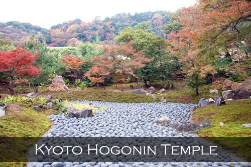 Hundreds of round stones arranged on the ground in Kyoto's Hogonin Temple. Japan