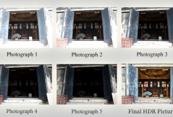 Photographic example of the steps to produce an HDR picture